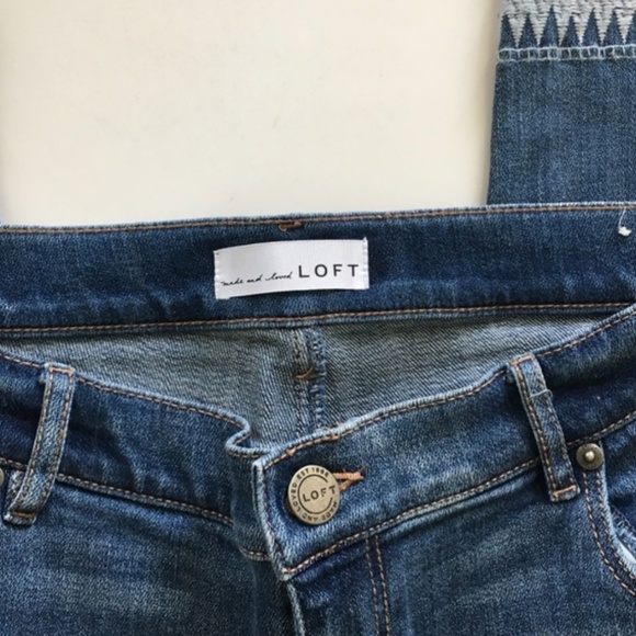 Loft Tassel Embroidered Modern Skinny Crop Jean - Picture 4 of 4